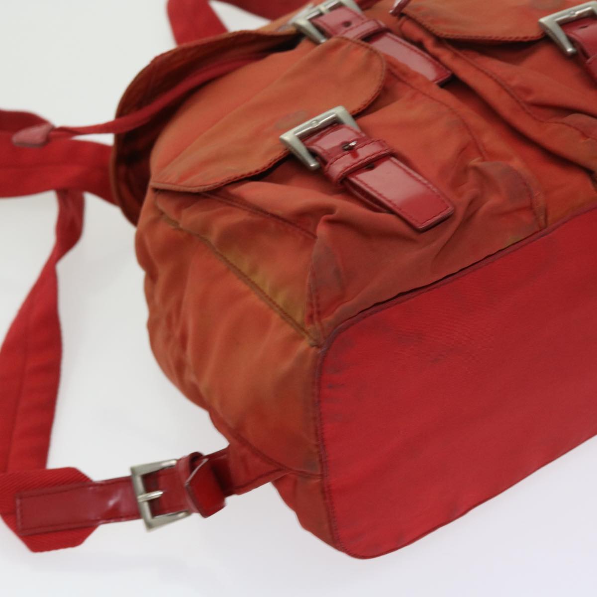 PRADA Backpack Nylon Red Auth 56275