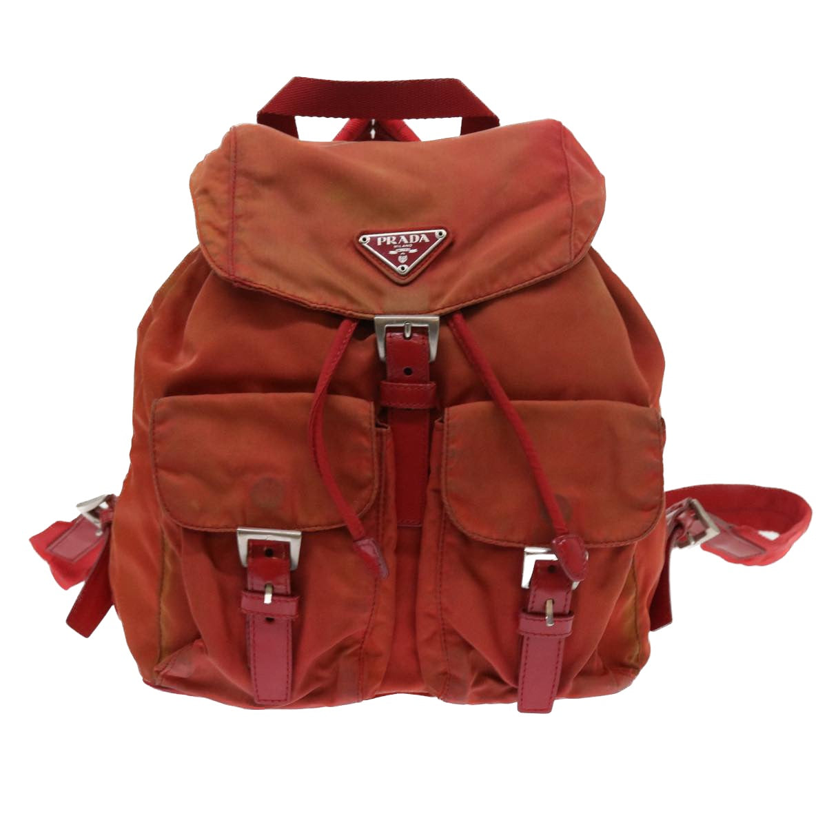 PRADA Backpack Nylon Red Auth 56275