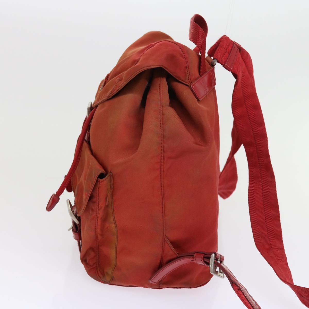 PRADA Backpack Nylon Red Auth 56275