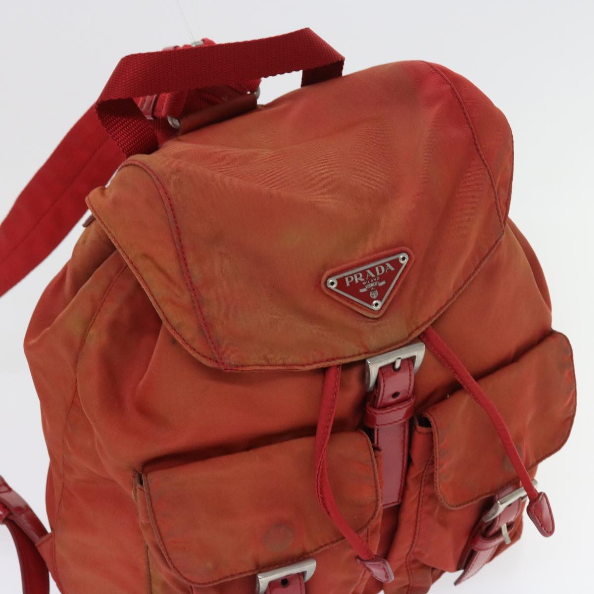 PRADA Backpack Nylon Red Auth 56275