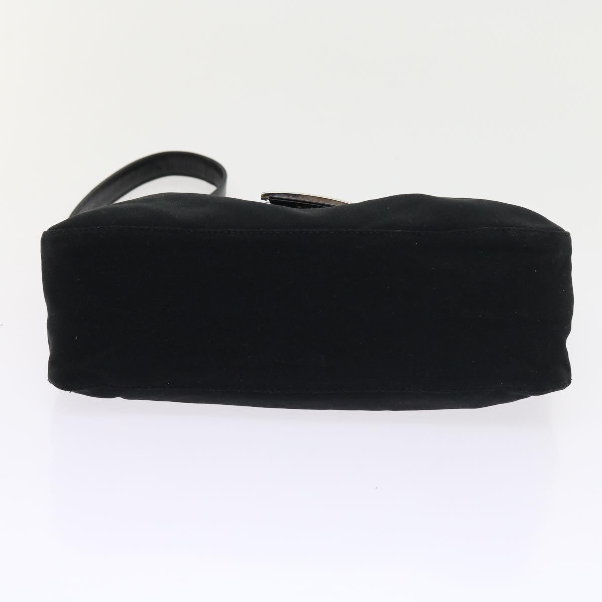FENDI Mamma Baguette Shoulder Bag Nylon Black Auth 56301