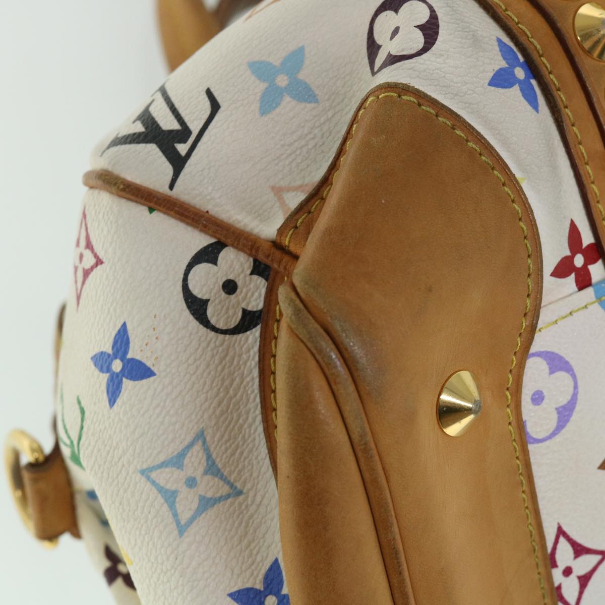 LOUIS VUITTON Monogram Multicolor Courtney MM Bag 2way White M45641 Auth 56314