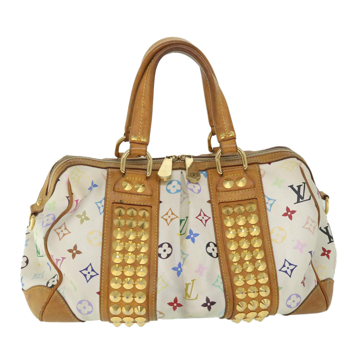 LOUIS VUITTON Monogram Multicolor Courtney MM Bag 2way White M45641 Auth 56314 - 0