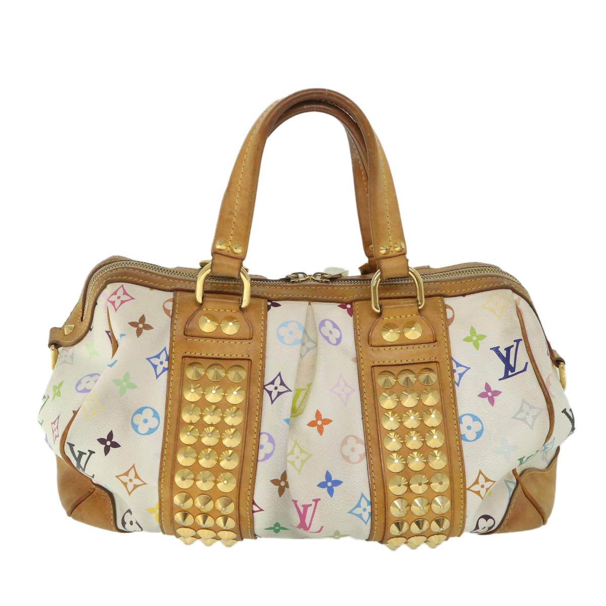 LOUIS VUITTON Monogram Multicolor Courtney MM Bag 2way White M45641 Auth 56314