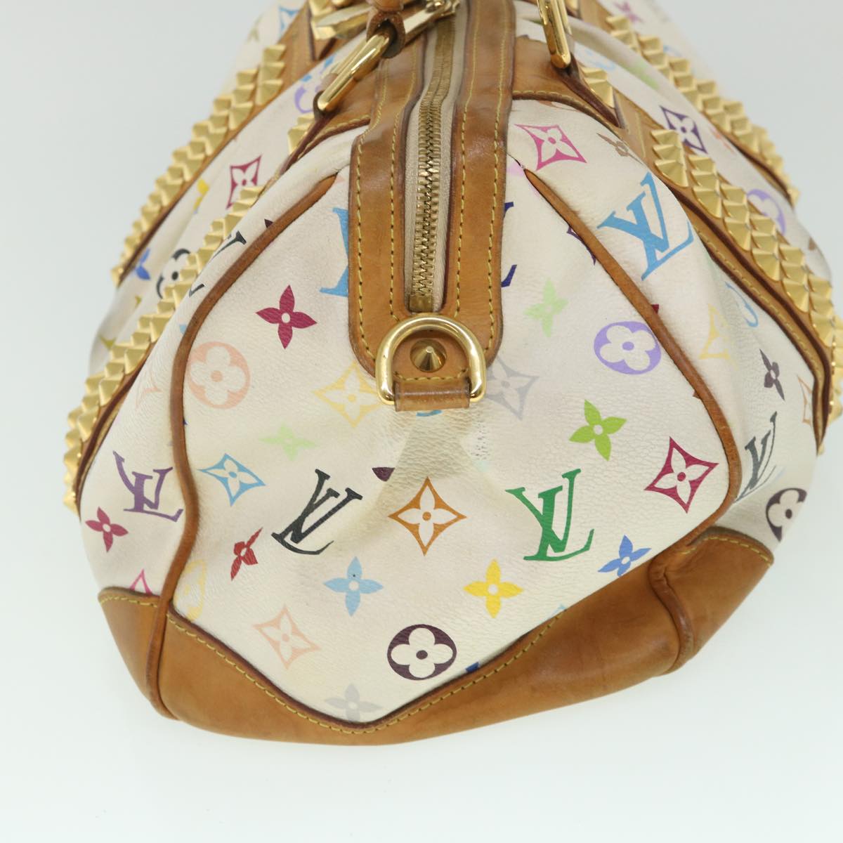 LOUIS VUITTON Monogram Multicolor Courtney MM Bag 2way White M45641 Auth 56314