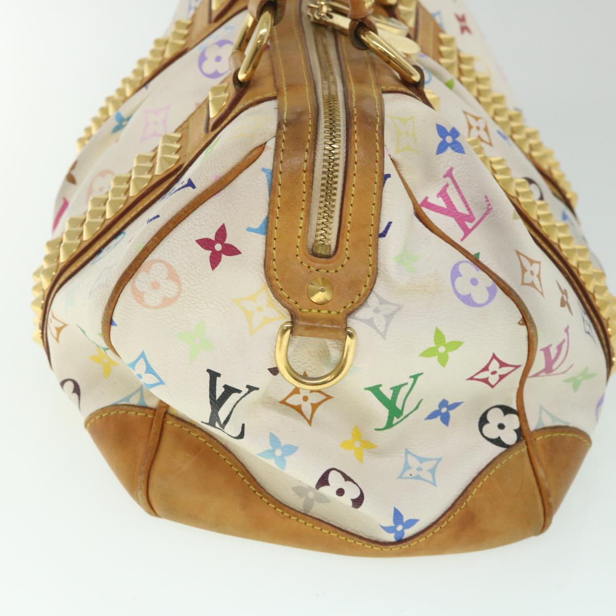 LOUIS VUITTON Monogram Multicolor Courtney MM Bag 2way White M45641 Auth 56314