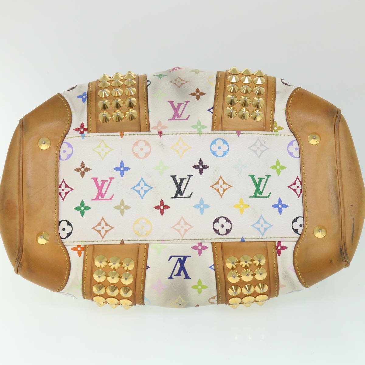 LOUIS VUITTON Monogram Multicolor Courtney MM Bag 2way White M45641 Auth 56314