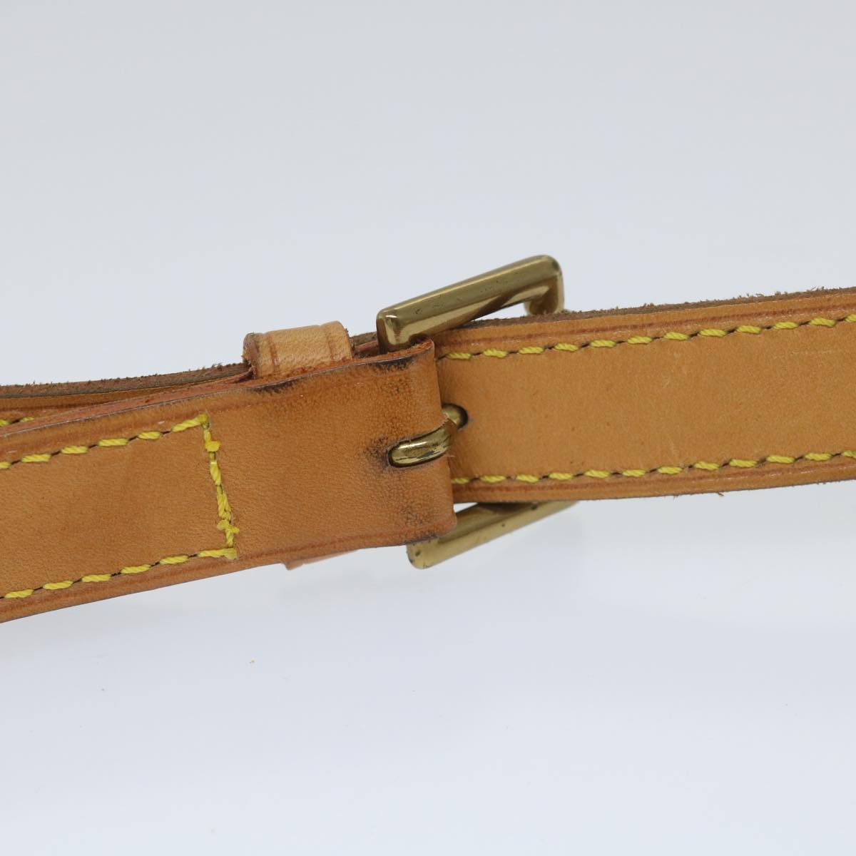 LOUIS VUITTON Adjustable Shoulder Strap Leather 30.3""-37.4"" Beige Auth 56315