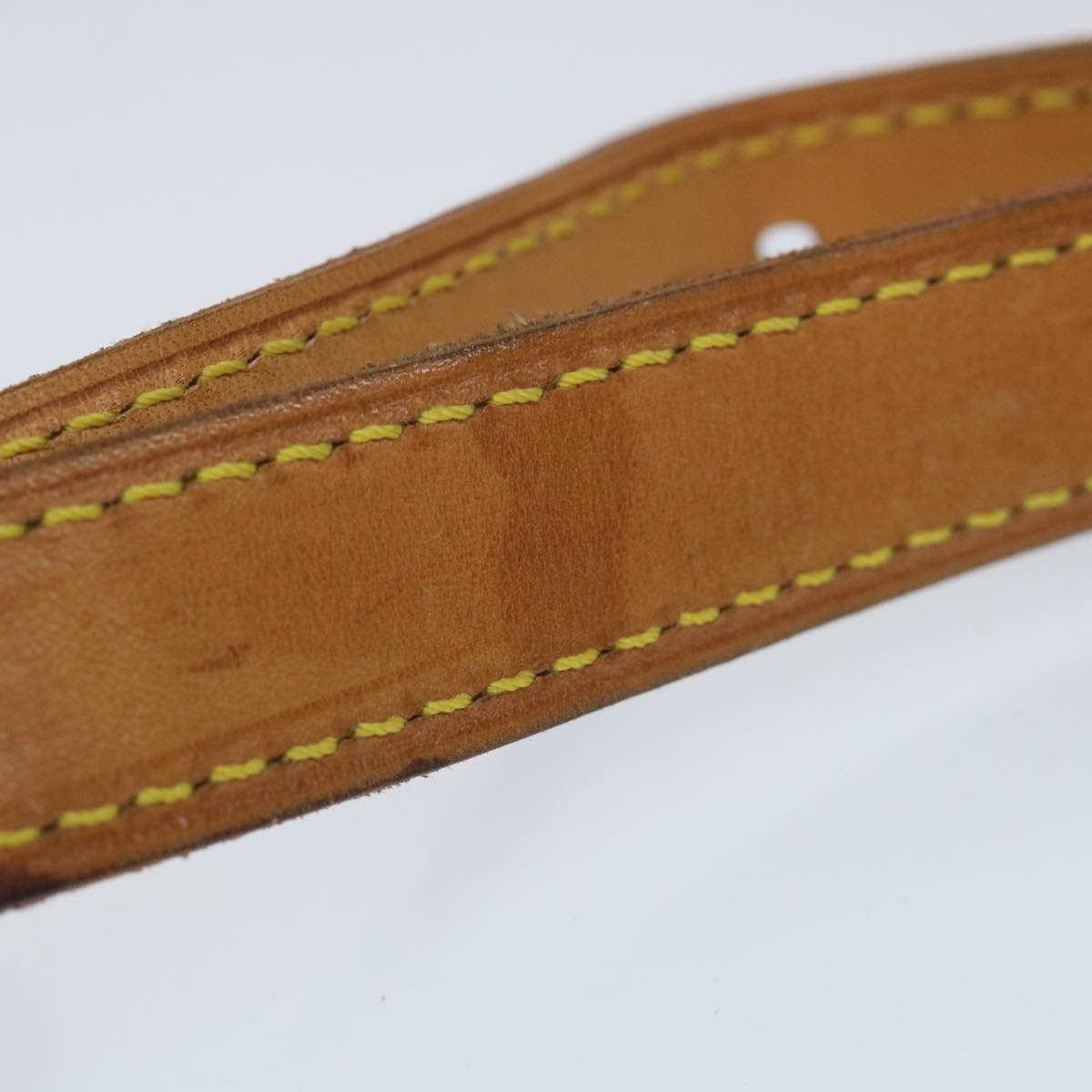 LOUIS VUITTON Adjustable Shoulder Strap Leather 30.3""-37.4"" Beige Auth 56315