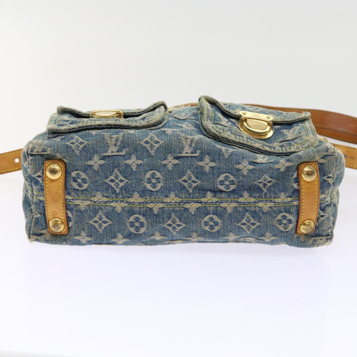 LOUIS VUITTON Monogram Denim Buggy PM Shoulder Bag Blue M95049 LV Auth 56324