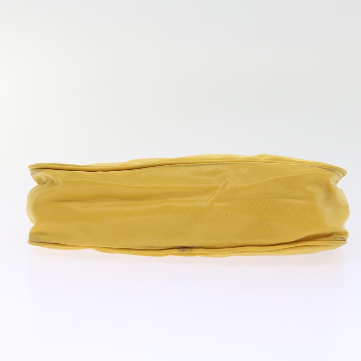 PRADA Accessory Pouch Nylon Yellow Auth 56339