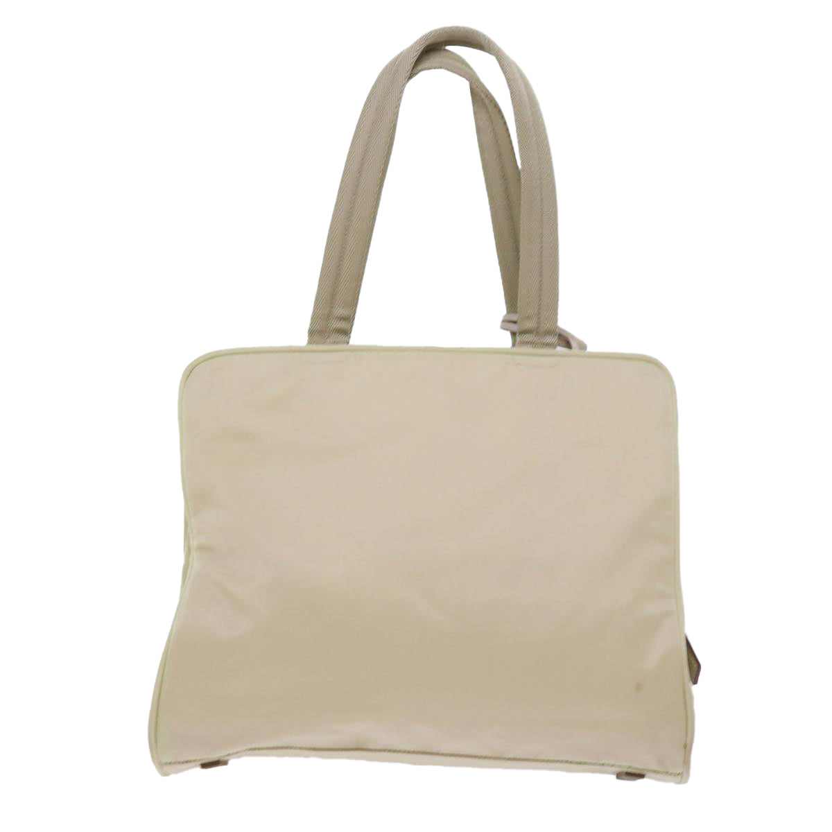 PRADA Hand Bag Nylon Cream Auth 56383