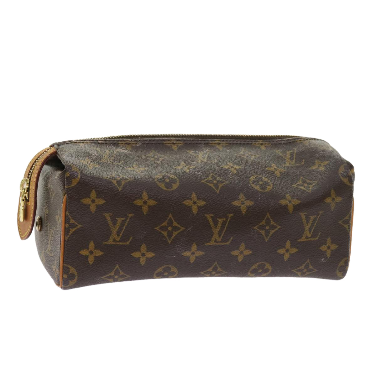 LOUIS VUITTON Monogram Trousse Patte Pression Cosmetic Pouch M47636 Auth 56488