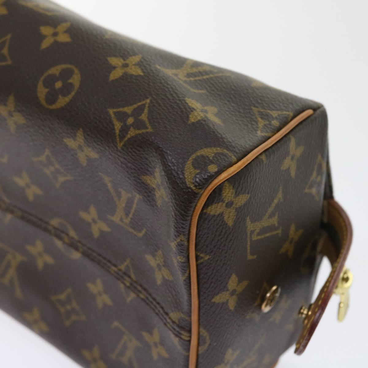 LOUIS VUITTON Monogram Trousse Patte Pression Cosmetic Pouch M47636 Auth 56488