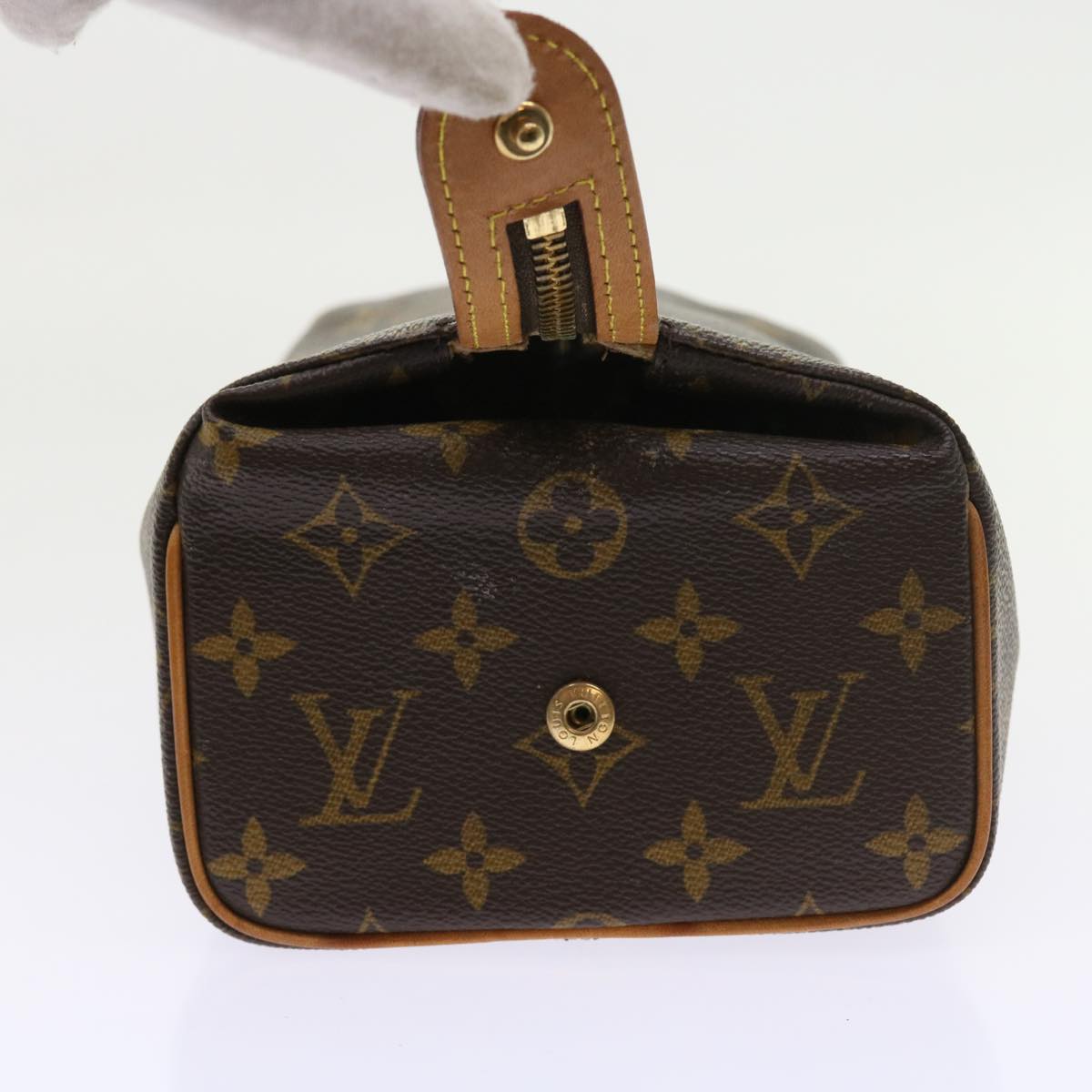 LOUIS VUITTON Monogram Trousse Patte Pression Cosmetic Pouch M47636 Auth 56488