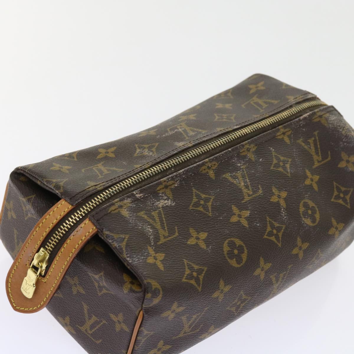 LOUIS VUITTON Monogram Trousse Patte Pression Cosmetic Pouch M47636 Auth 56488