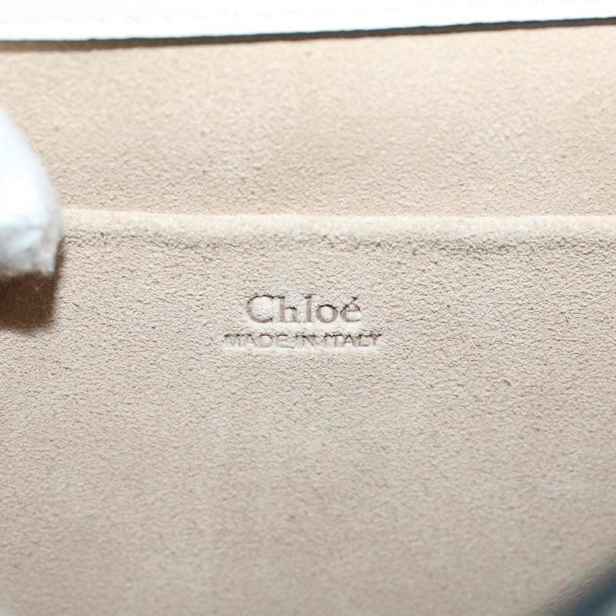 Chloe Nile Small Bracelet Shoulder Bag Leather Suede Cream Auth 56489