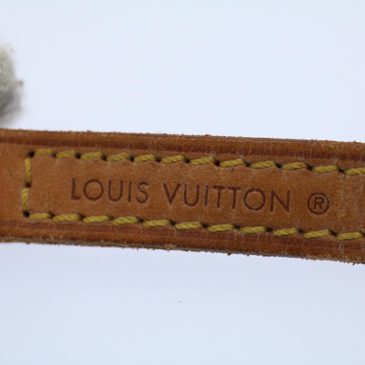 LOUIS VUITTON Shoulder Strap Leather 44.9"" Beige LV Auth 56602