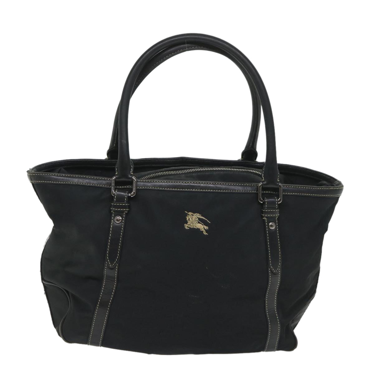 BURBERRY Blue Label Tote Bag Nylon Black Auth 56630