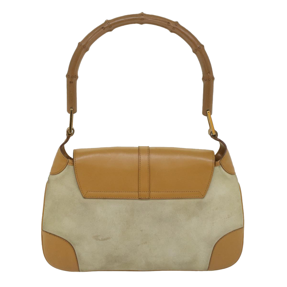 GUCCI Bamboo Jackie Shoulder Bag Suede Leather Beige 001 4096 1669 Auth 56659 - 0