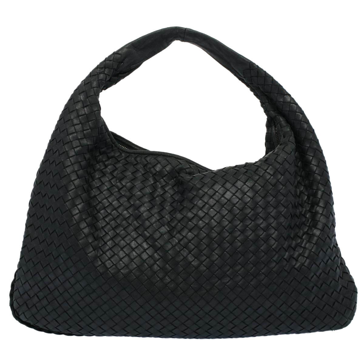 BOTTEGA VENETA INTRECCIATO Hobo Shoulder Bag Leather Black Auth 56664 - 0