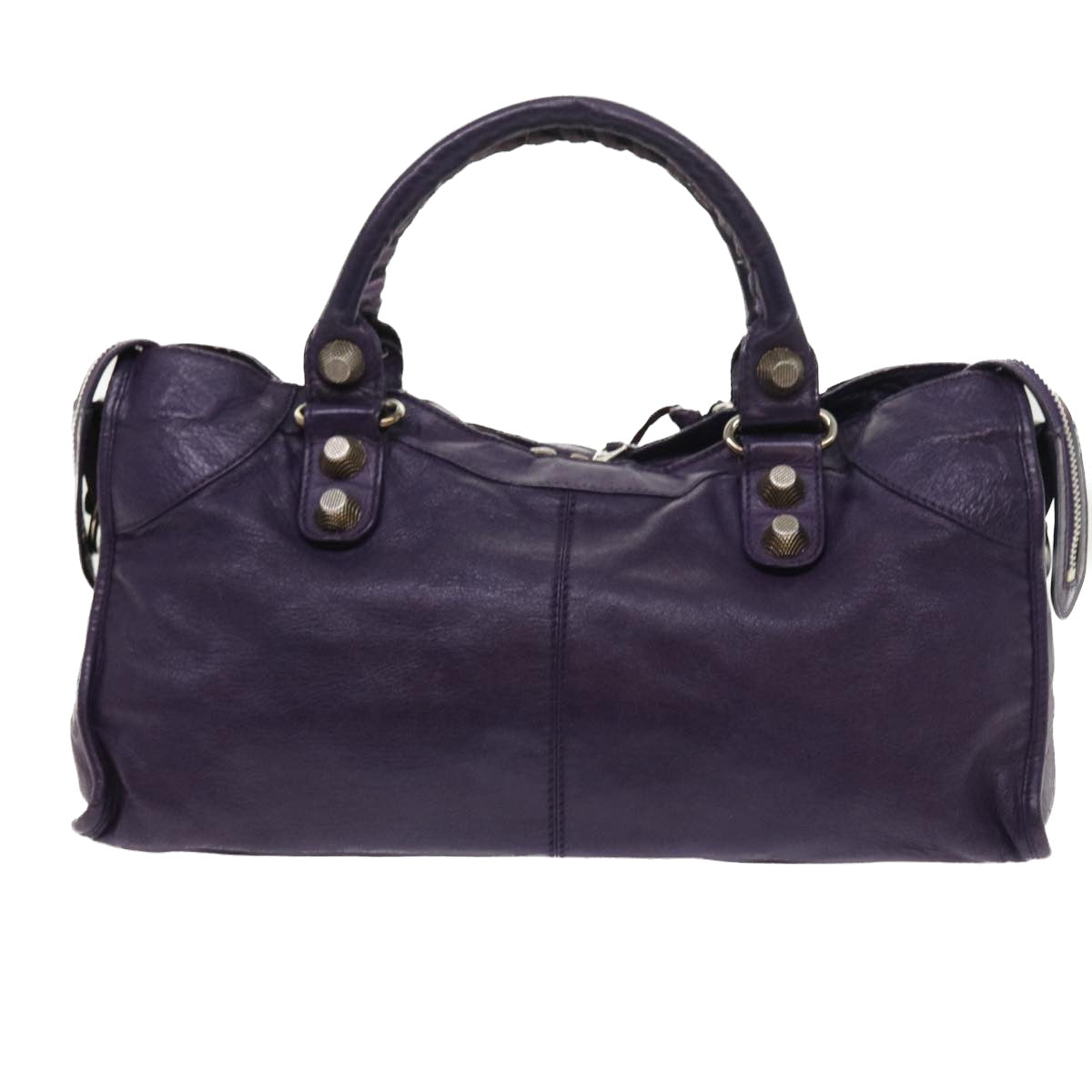 BALENCIAGA Part Time Giant Hand Bag Leather 2way Purple Auth 56666 - 0