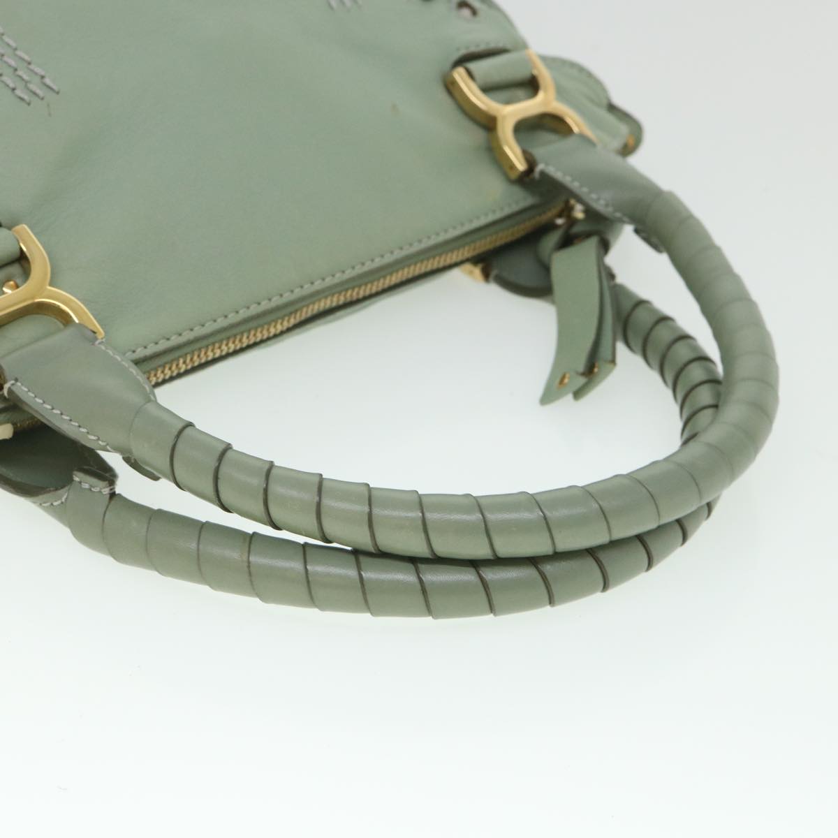 Chloe Mercy Shoulder Bag Leather 2way Green Auth 56669