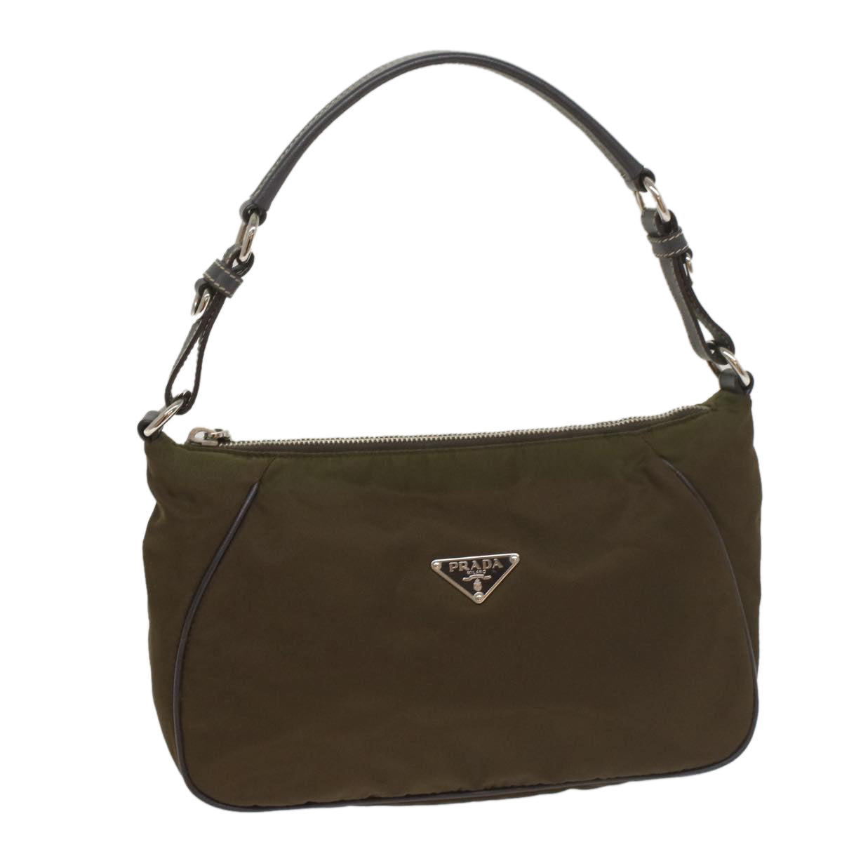 PRADA Shoulder Bag Nylon Khaki Auth 56680