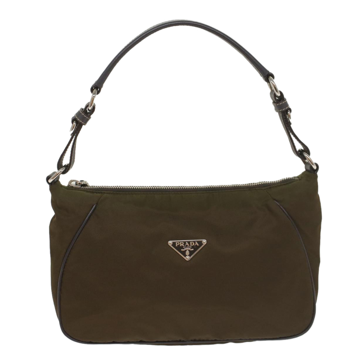 PRADA Shoulder Bag Nylon Khaki Auth 56680