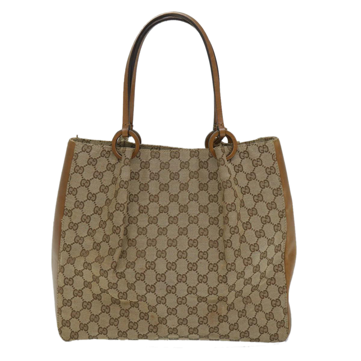 GUCCI GG Canvas Shoulder Bag Beige 101920 Auth 56682 - 0