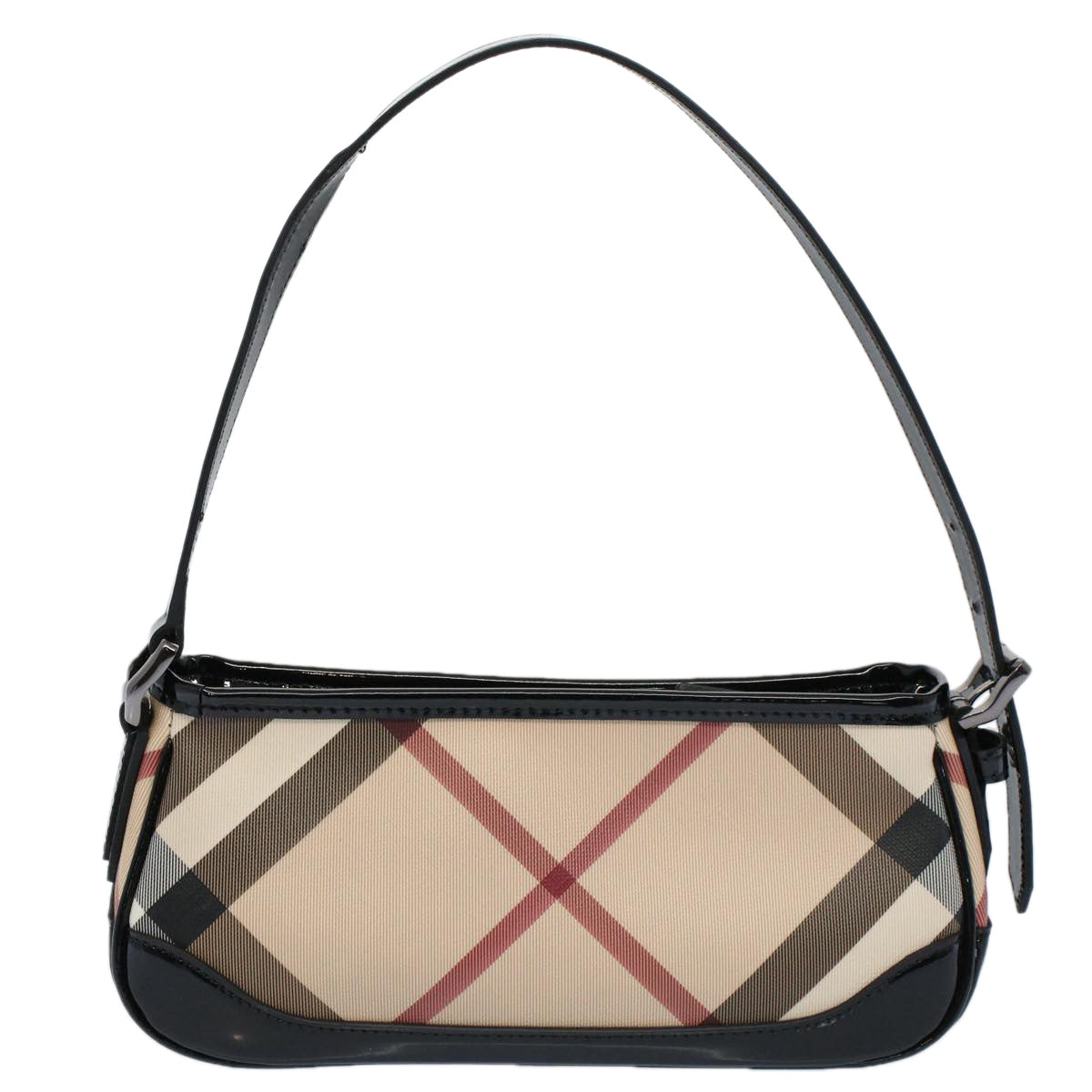 BURBERRY Nova Check Shoulder Bag PVC Leather Beige Auth 56686 - 0