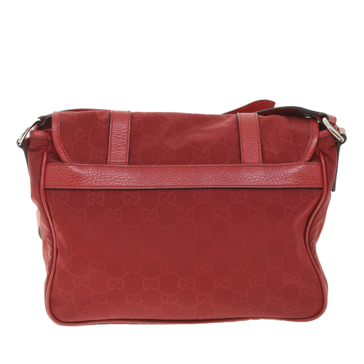 GUCCI GG Canvas Shoulder Bag Nylon Outlet Red 510335 Auth 56687