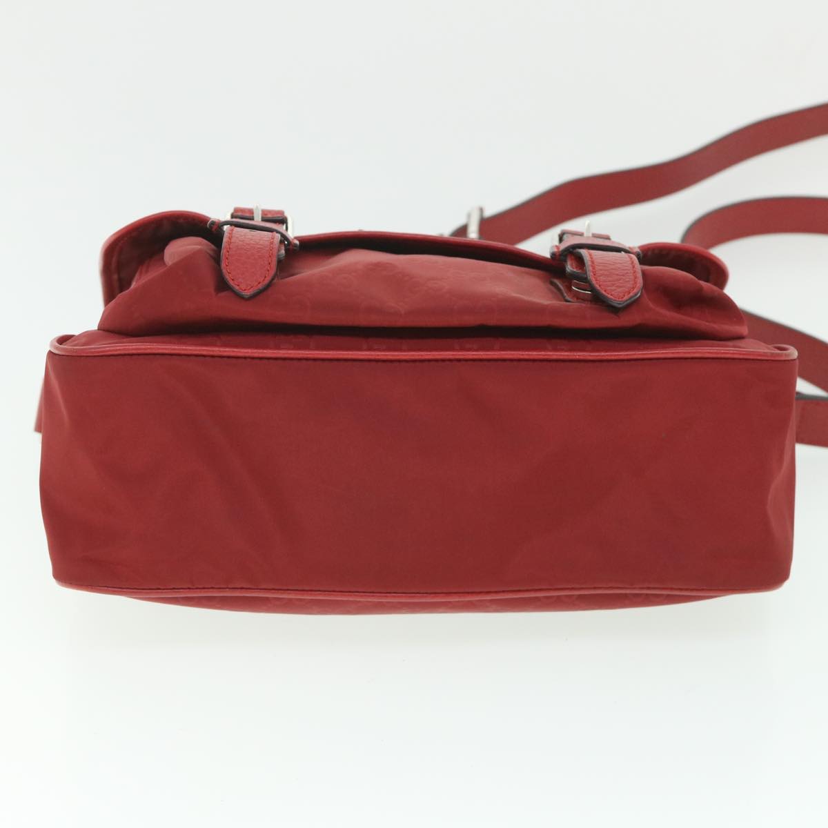 GUCCI GG Canvas Shoulder Bag Nylon Outlet Red 510335 Auth 56687