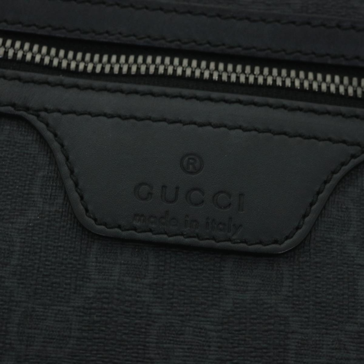 GUCCI GG Supreme Shoulder Bag PVC Leather Black 387514 Auth 56688