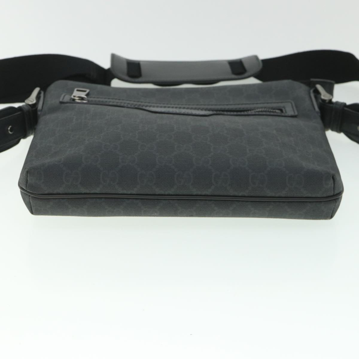 GUCCI GG Supreme Shoulder Bag PVC Leather Black 387514 Auth 56688