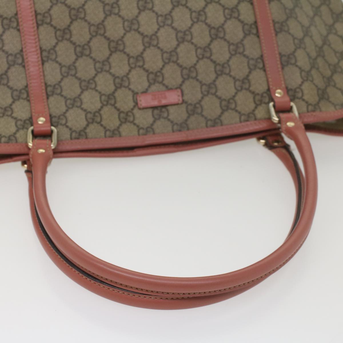 GUCCI GG Supreme Shoulder Bag PVC Leather Beige 197953 Auth 56694