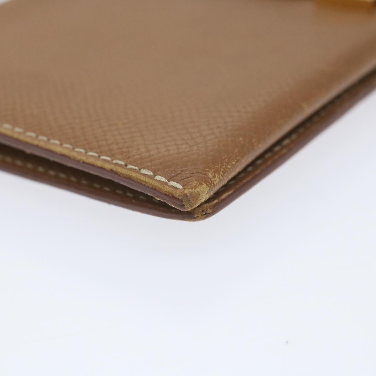 HERMES Bean Wallet Leather Brown Auth 56696