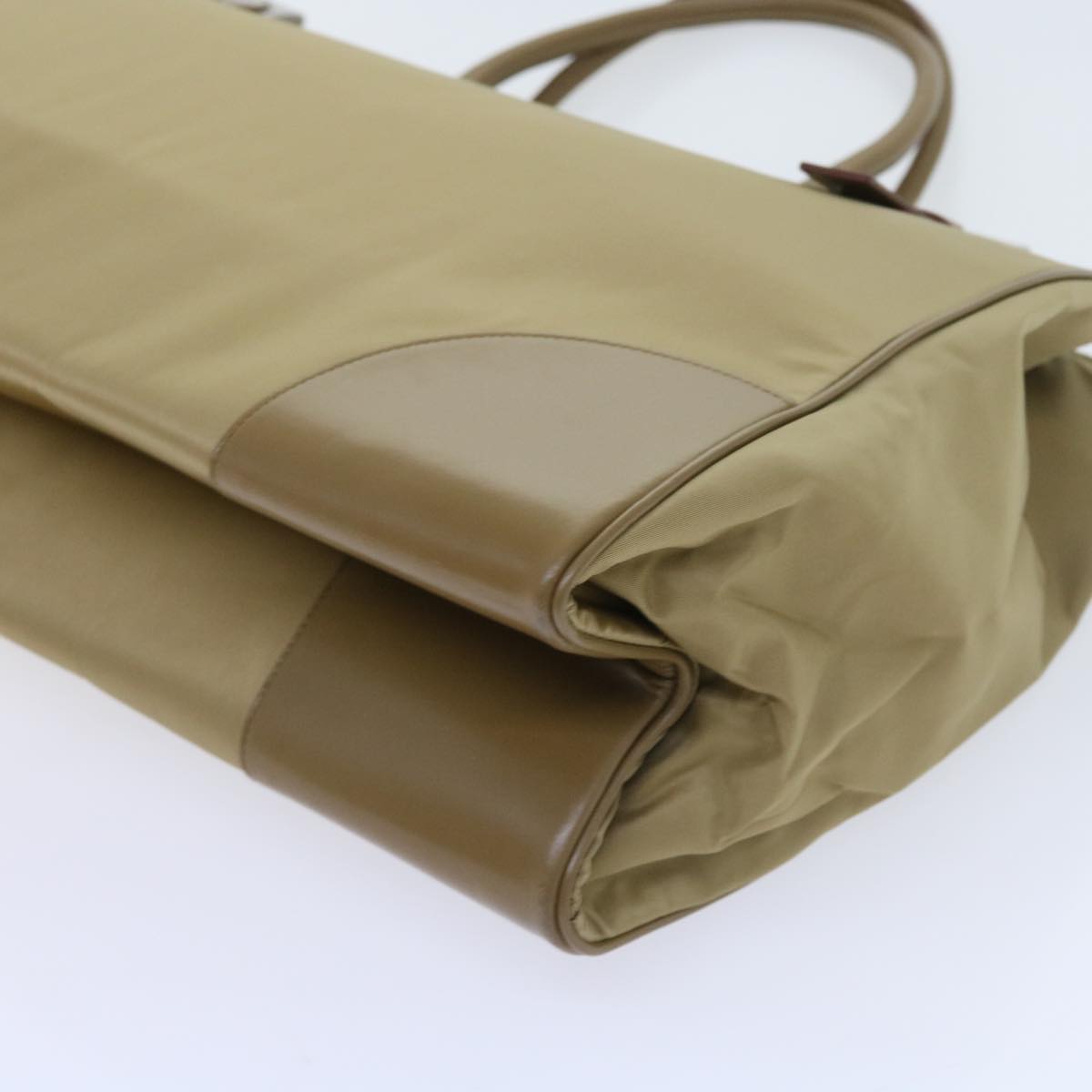 PRADA Hand Bag Nylon Khaki Auth 56714