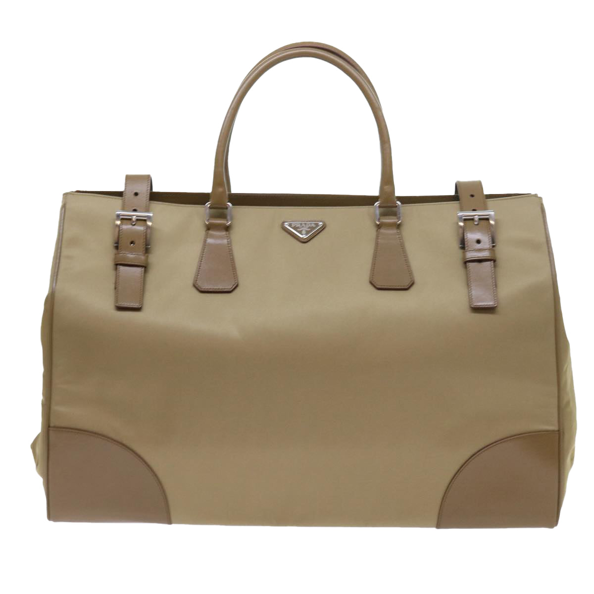 PRADA Hand Bag Nylon Khaki Auth 56714