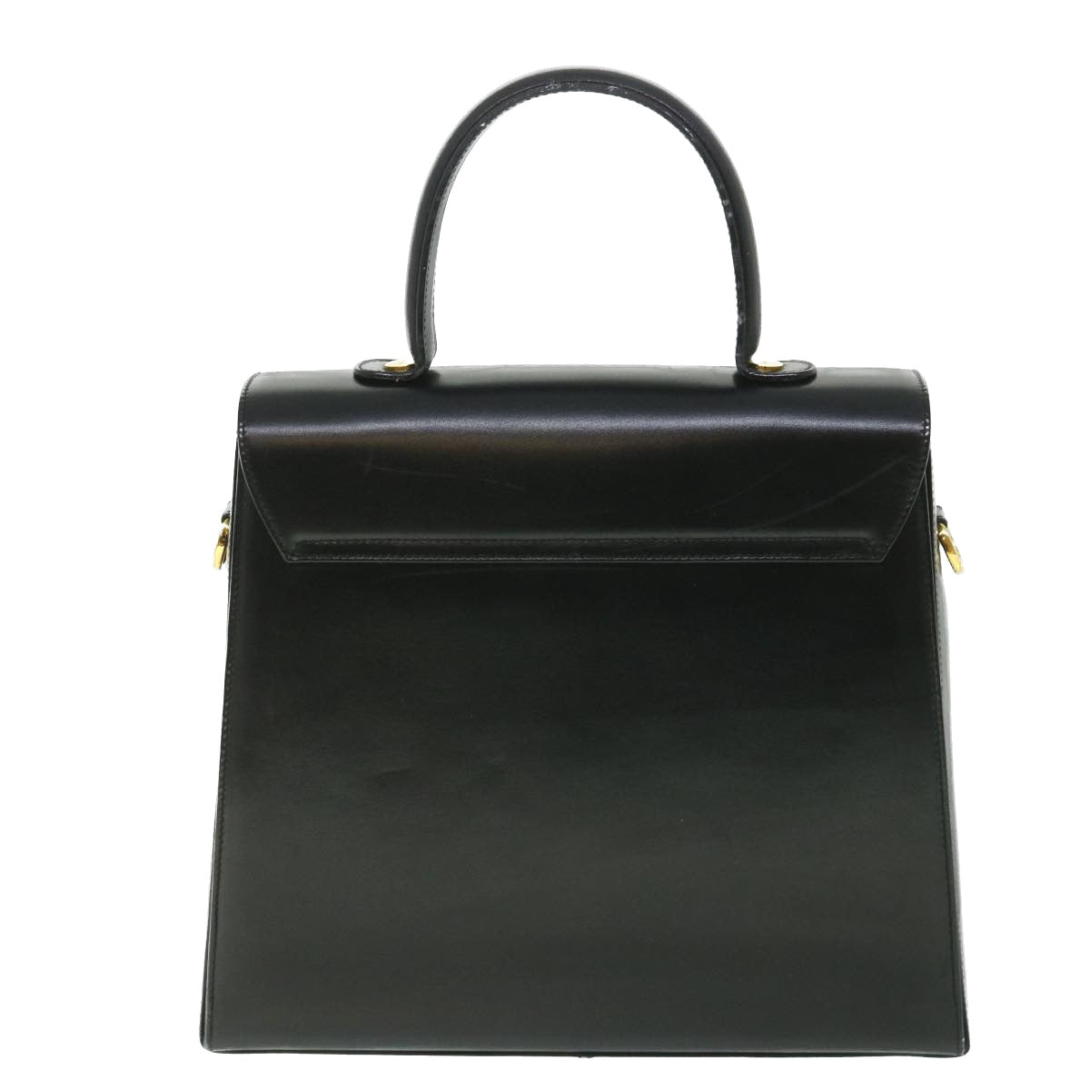 Salvatore Ferragamo Gancini Hand Bag Leather 2way Black Auth 56716 - 0