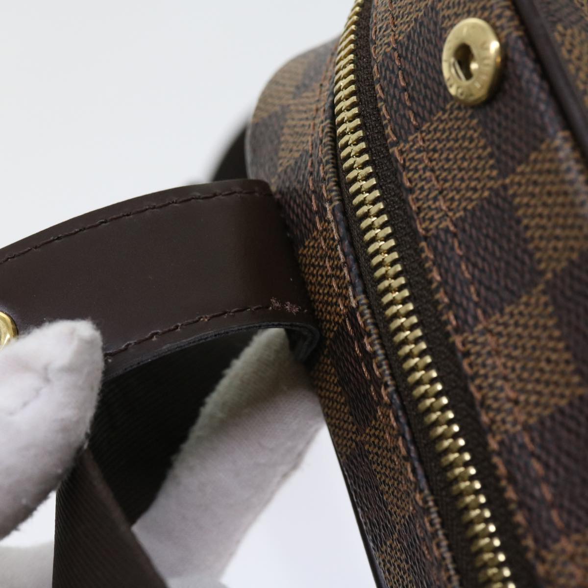 LOUIS VUITTON Damier Ebene Olaf PM Shoulder Bag N41442 LV Auth 56725