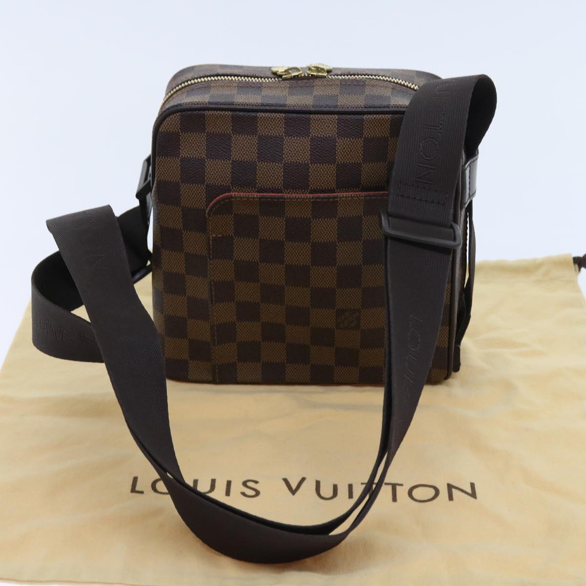 LOUIS VUITTON Damier Ebene Olaf PM Shoulder Bag N41442 LV Auth 56725