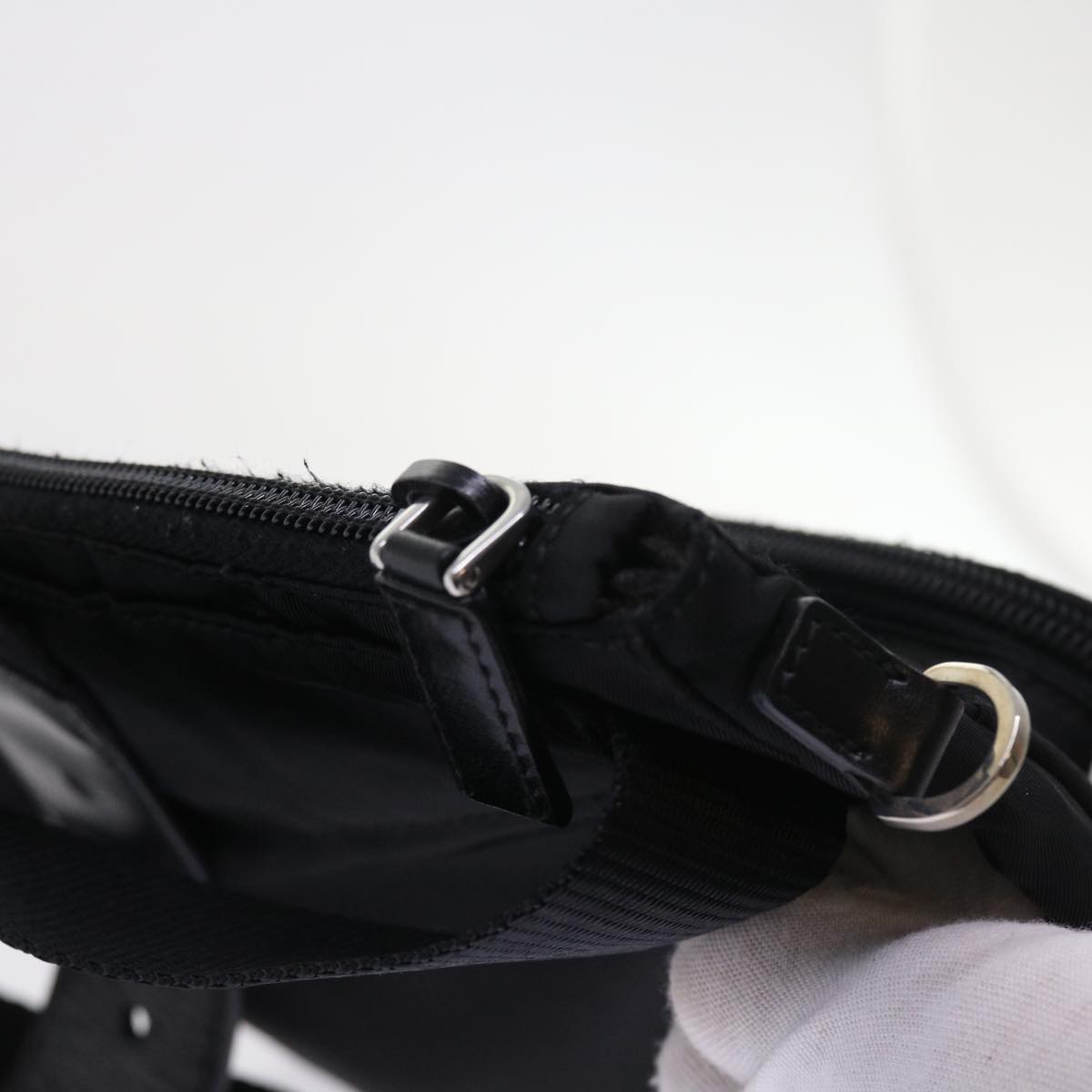 PRADA Shoulder Bag Nylon Black Auth 56758