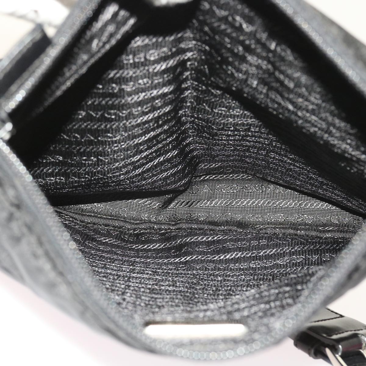 PRADA Shoulder Bag Nylon Black Auth 56758