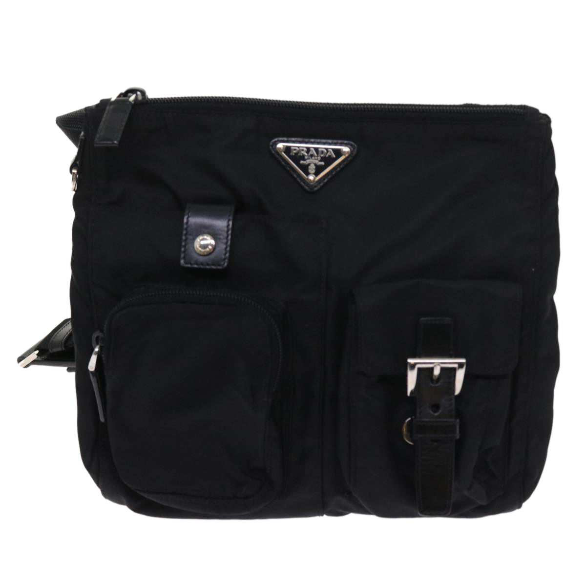 PRADA Shoulder Bag Nylon Black Auth 56758