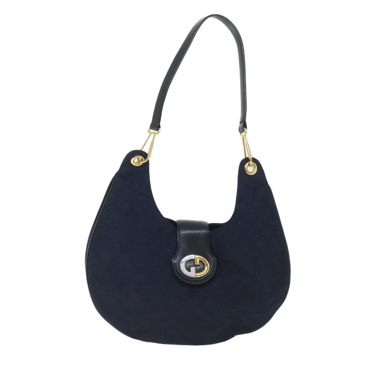 GUCCI GG Canvas Shoulder Bag Navy Auth 56776