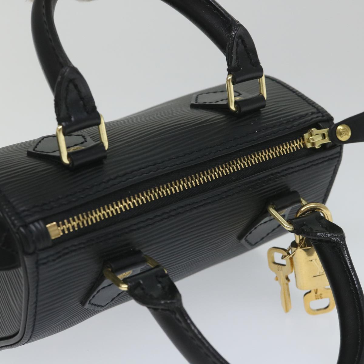 LOUIS VUITTON Epi Mini Speedy Hand Bag 2way SPO Black LV Auth 56796A