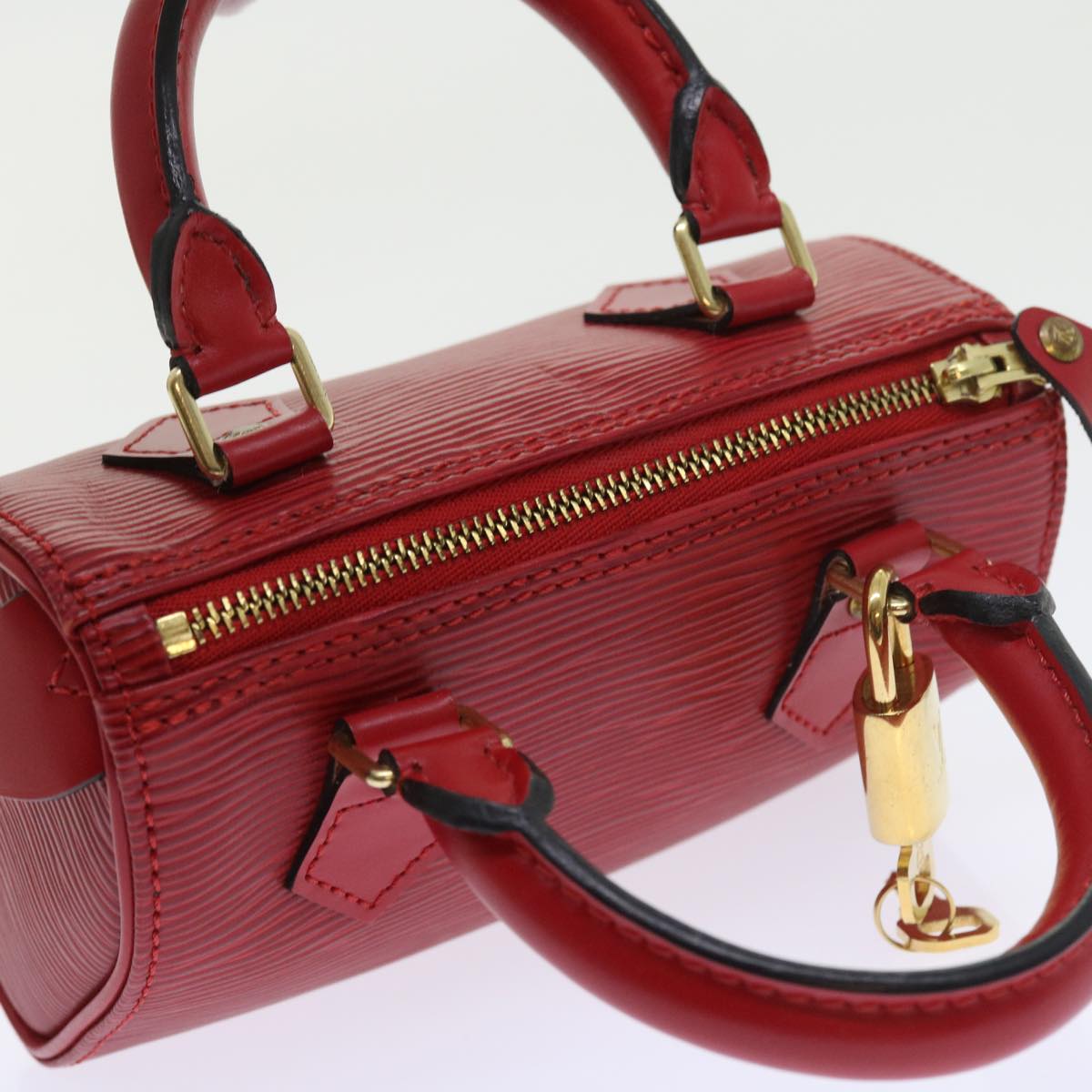 LOUIS VUITTON Epi Mini Speedy Hand Bag SPO 2way Red LV Auth 56797A