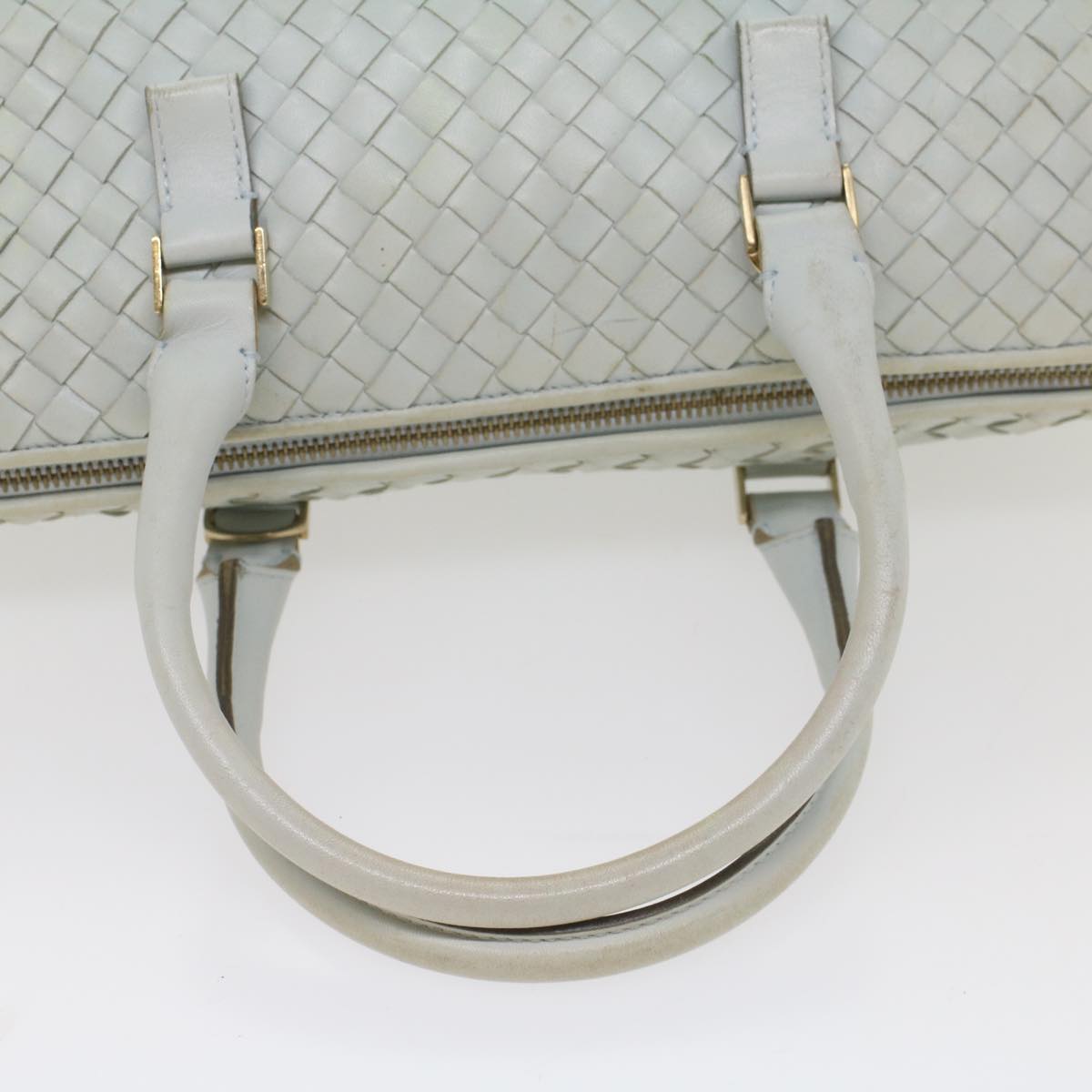 BOTTEGAVENETA INTRECCIATO Hand Bag Leather Light Blue Auth 56873