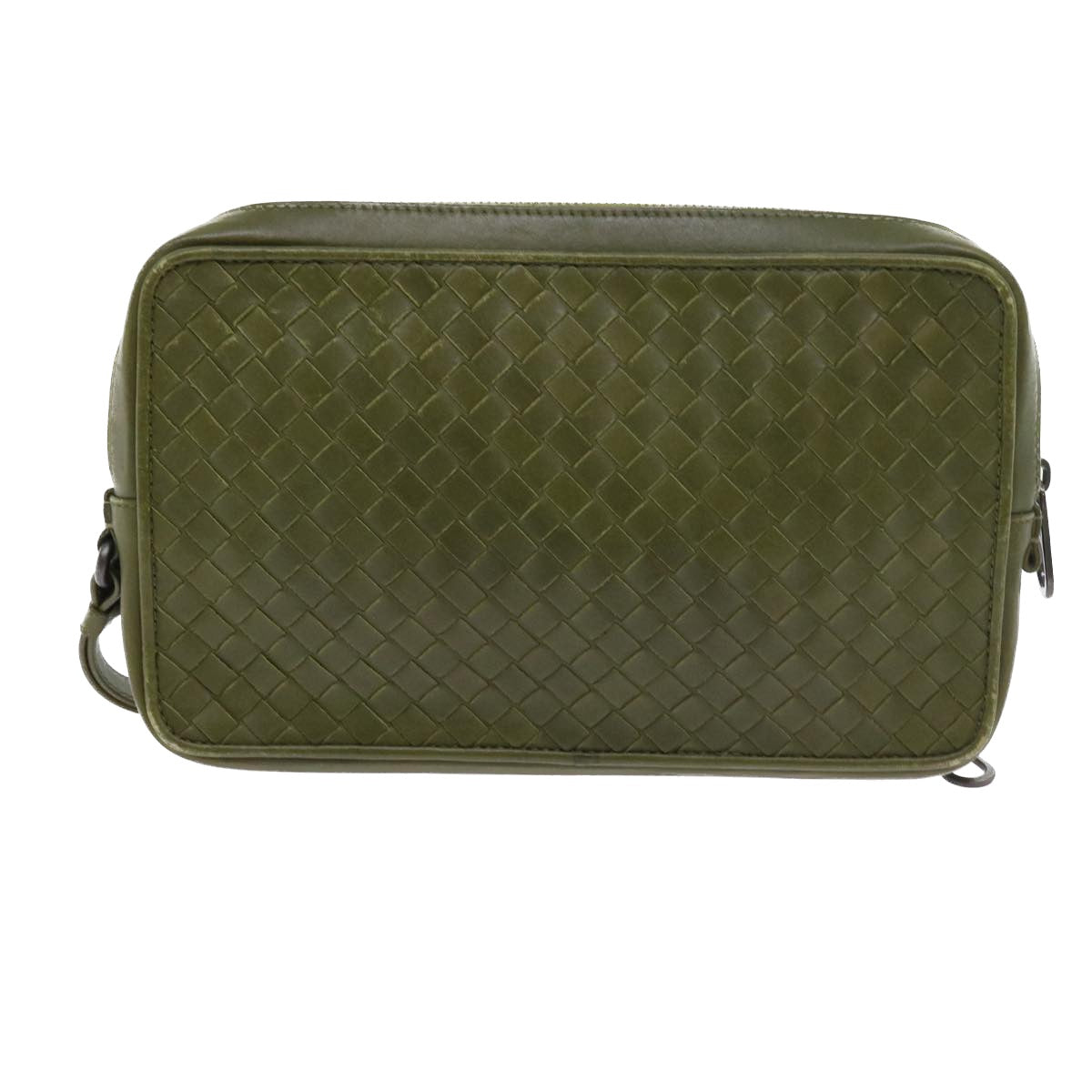BOTTEGAVENETA INTRECCIATO Clutch Bag Leather Green Auth 56877 - 0